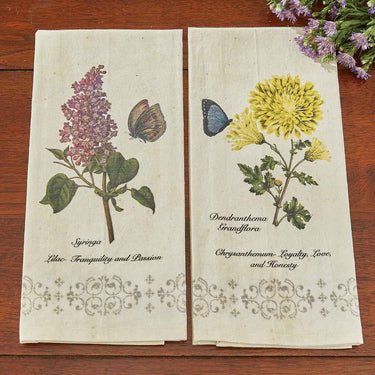 Lilac Printed Dishtowels - Set of 2 Park Designs - The Fox Decor